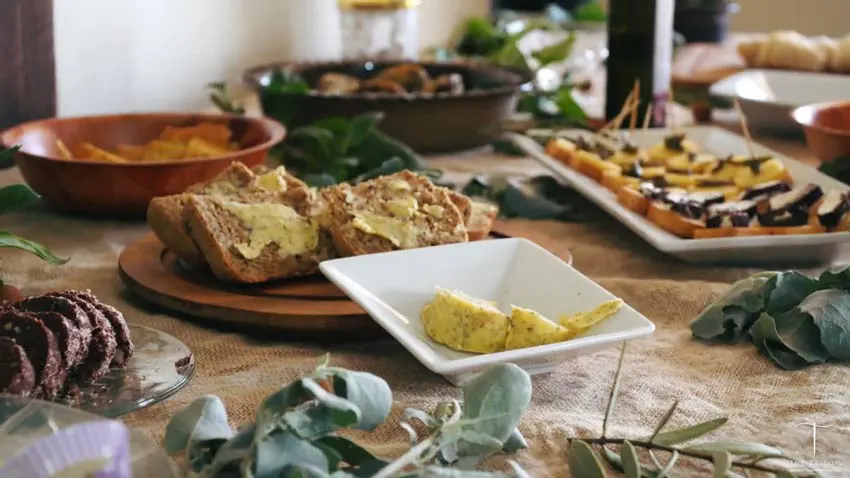 Lunch spread of canapés at Sacred Grove on the Fleurieu Peninsula